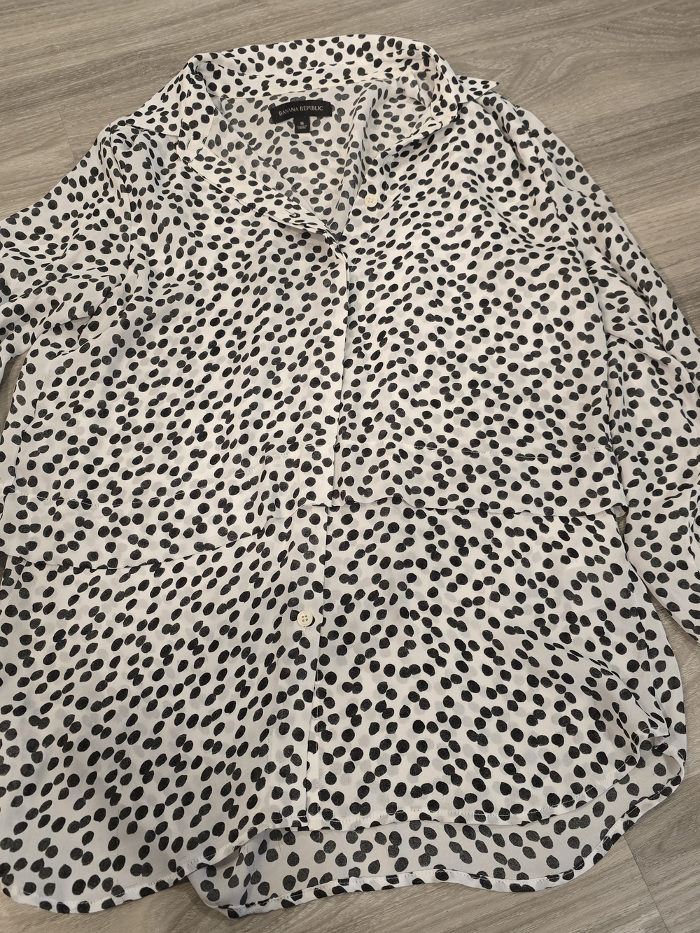 Banana Republic Black Dot Button-Down Shirt - Black/White